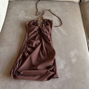 Zara Strapless Brown Dress